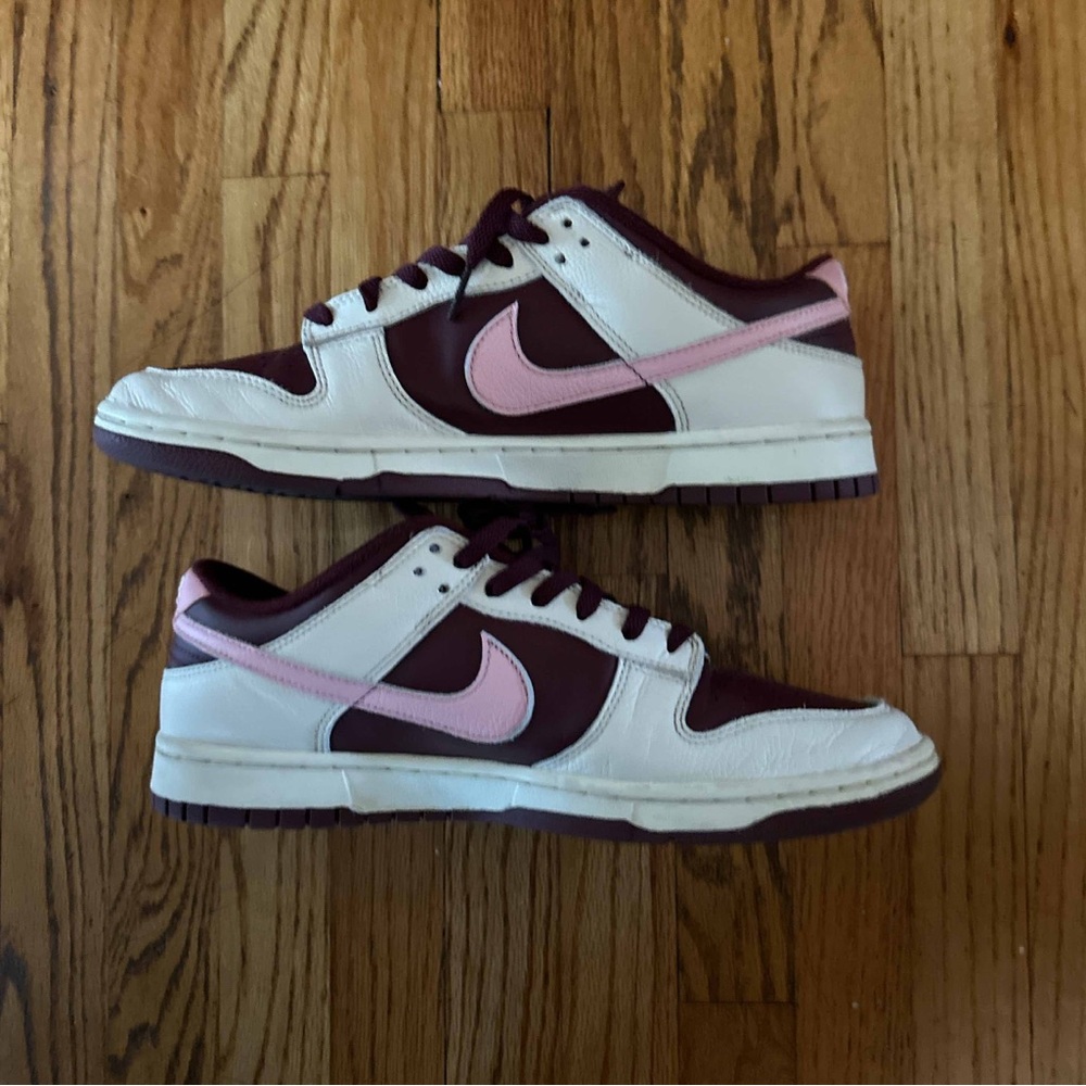 Nike Dunk Low “Valentines Day “ in Maroon and Light Pink